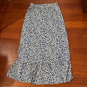 Lulu's Blue and White Floral Skirt
